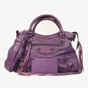Balenciaga 2012 City Agneau Classic Hardware First Raisin Purple Leather Bag